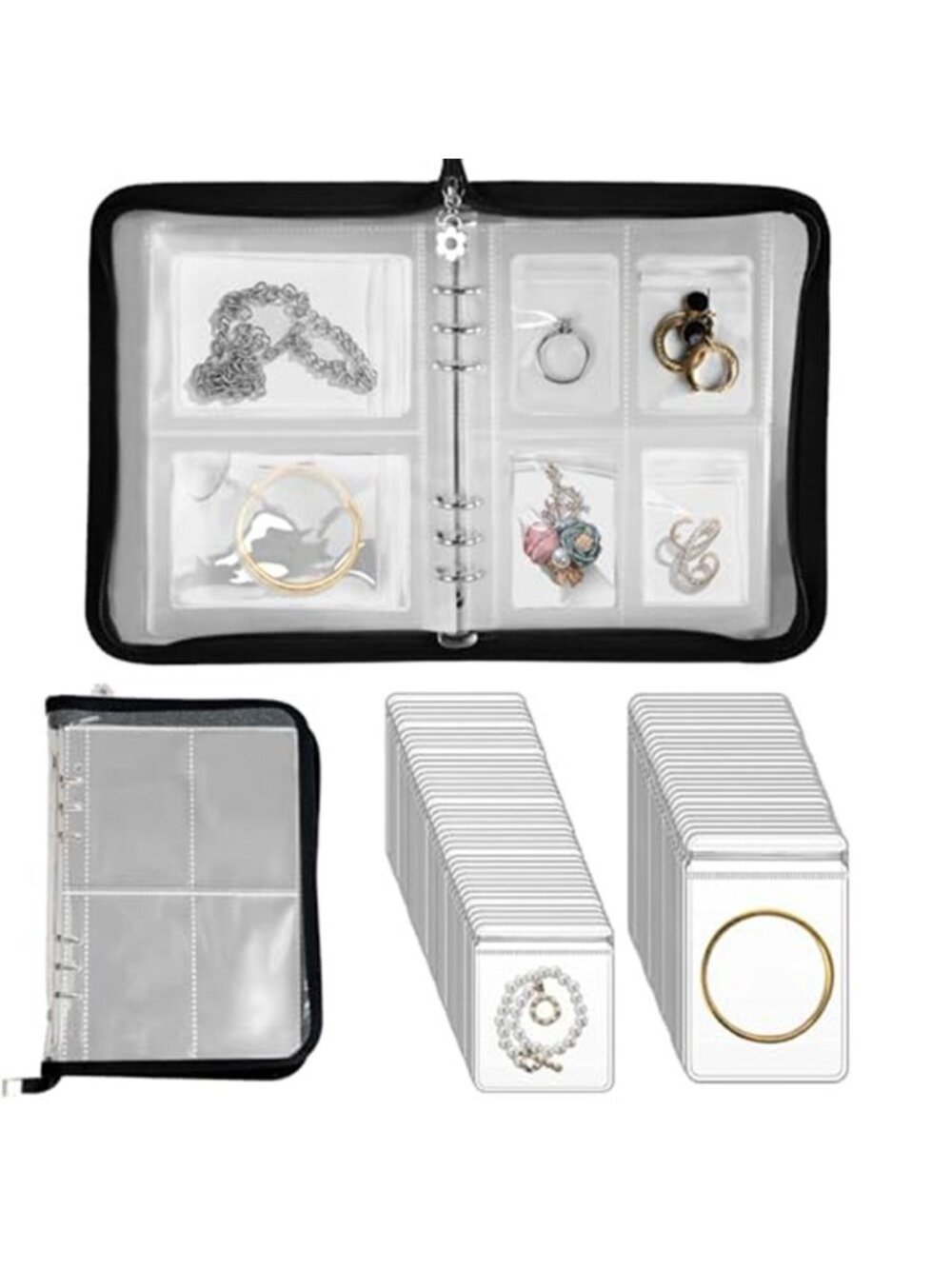 Travel Jewelry Organizer Book Storage Case Necklace Earring Ring Bracelet Holder